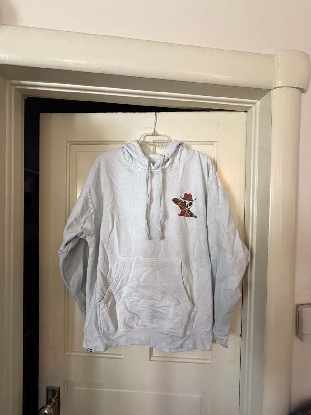 Teton Gravity Research Grateful Dead Shred Hoodie Size L White Graphic Pullover